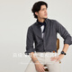 第五季商務(wù)休閑男裝燈芯絨保暖襯衫男長(cháng)袖修身純棉水洗男士襯衣秋裝加厚 深灰色SFL5M264 40 [參考體重：130-140斤]