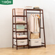 zhuting實(shí)木衣帽架落地臥室家用掛衣架簡(jiǎn)約房間置物架高級感多功能晾衣架 98胡桃色掛衣架【常規款】