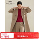 珍貝純羊絨大衣女冬季新款保暖毛呢外套純色中長(cháng)款系帶012 婉駝1 L （40）
