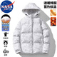 NASA MARVEL棉衣男冬季棉服面包服外套加絨加厚連帽夾克戶(hù)外休閑潮流男裝