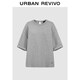 UR秋季新款女裝休閑櫻桃裝飾超寬松七分袖T恤UWH450101 花灰 (偏寬松) M (M-L)