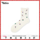 Tabio圣誕襪子女秋冬保暖透氣可愛(ài)卡通中筒襪圣誕節禮物個(gè)性女襪 米白色（中國制） 1雙 均碼 (22.5-24.5cm)