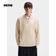 OEMG 老錢(qián)風(fēng)半拉鏈毛衣男士秋冬季加厚保暖套頭針織衫慵懶風(fēng)休閑外套 卡其色 【高品質(zhì)】 XL [建議110-130斤]