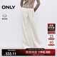 ONLY2025冬季新款加絨金屬腰鏈約克剪裁微喇叭褲牛仔褲女|125432041 J2G米白色 M M標準褲長(cháng)