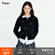 fano studios范洛Fano 少女感手工立體波點(diǎn)蝴蝶結百搭圓領(lǐng)毛衣開(kāi)衫外套女2025 黑色 現貨 M