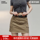 馬登美式包臀裙高腰純棉半身裙顯瘦A字裙短款小個(gè)子短裙辣妹夏女 卡其綠 M