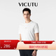 威可多（VICUTU）【破風(fēng)T】男士短袖T恤商務(wù)半袖上衣 米白色 175/96B