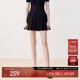 VEROMODA半身裙2025新款高腰A擺有襯褲綁帶短裙子 黑牛仔色 M