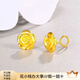 詩(shī)梔足金包銀玫瑰花耳釘足金999黃金24k耳環(huán)簡(jiǎn)約玫瑰花朵耳釘禮物 玫瑰花彎鉤耳環(huán)
