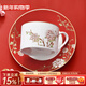 華光國瓷 骨瓷咖啡杯碟套裝 故宮宮廷風(fēng)咖啡杯碟 創(chuàng  )意送禮禮盒裝 錦色