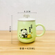 馬克杯喝水杯陶瓷杯創(chuàng  )意男女杯子咖啡早餐泡茶杯帶蓋勺家用口杯 奶綠公主請暴富