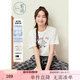 紫涵（ZIHAN）紫涵圓領(lǐng)印花短袖T恤女2025夏季新款基礎款百搭寬松直筒休閑上衣 白色 M