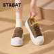 星期六厚底帆布鞋女2026新款春季松糕底增高百搭休閑板鞋軟底舒適運動(dòng)鞋