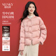 熙世界（sllsky）「雪中白桃」新中式國風(fēng)盤(pán)扣羽絨服女冬季立領(lǐng)保暖短外套 淺橘色 M