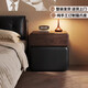 林之語(yǔ)床頭柜家用臥室2025新款中古奶油風(fēng)實(shí)木輕奢高級感置物架收納柜子 【ENF級實(shí)木款基礎款兩抽】胡桃色臺面+耀金黑 50x40x50cm