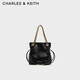 CHARLES&KEITH柔軟抽繩簡(jiǎn)約鏈條福袋包單肩斜挎包包女包新年禮物CK2-80151536