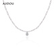 AJIDOU阿吉豆項鏈女款珍珠短鏈毛衣鏈禮物 淡紫色+銀色 41cm 1個(gè)