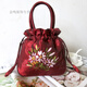暢印手提包女韓版時(shí)尚小包包媽媽新款迷你買(mǎi)菜包中老年手拎包手拿布包 酒紅色 抽帶款