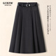 GCRZW高端灰色毛呢半身裙女秋冬季2025新款高級感a字裙絕美巨好看傘裙 灰色-短款-贈腰帶 裙長(cháng)75cm起 【高檔氣質(zhì)款】 XL /29 建議115-125斤