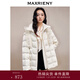 MAXRIENY甜美復古感羽絨服冬季新款手工繡花珠片外套女面包服 米白 M 02