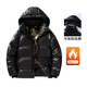 邁途【加厚保暖】黑金棉服連帽可脫卸秋冬高級感外穿外套防寒棉襖男女 黑金棉衣 XL
