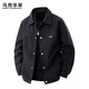 馬克華菲（MARK FAIRWHALE）外套男士春秋季商務(wù)休閑夾克男高級感工裝上衣男裝 黑色 3XL