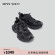 MISS SIXTY時(shí)尚休閑鞋運動(dòng)鞋女系帶網(wǎng)面拼接百搭歐美街頭老爹鞋 黑色 36