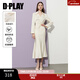 DPLAY2025年秋季新款白色連衣裙女長(cháng)款法式氣質(zhì)修身裙子長(cháng)袖長(cháng)裙 奶油杏 XL