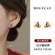 Holycat懷里貓2026新年款耳釘女S925銀同心結耳環(huán)時(shí)尚大氣紅色小香風(fēng)耳飾禮物女 紅色同心結耳釘一對