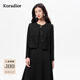 珂萊蒂爾【醋酸】koradior2025秋季新款香風(fēng)短外套簡(jiǎn)約通勤 黑色 M