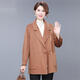 雪夕（XUEXI）2025新款媽媽秋冬裝雙面呢羊毛外套高貴大碼中老年女洋氣毛呢大衣 楓葉美 L 【推薦115-130斤穿】