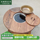 木鯨象2025新款圍爐煮茶桌炭烤火鍋桌陽(yáng)臺茶桌野營(yíng)圓桌老榆木圍爐圓桌戶(hù) 8050銅鍋網(wǎng)木蓋隔熱圈炭夾炭電兩用
