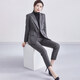 X.C.N 祥春鳥(niǎo)毛呢冬高端西裝羊毛呢料女西服外套修身雙排扣氣質(zhì)通勤正裝套裝 灰色 M