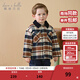 戴維貝拉（DAVE＆BELLA）男童棉服兒童夾棉襯衫保暖男寶寶衣服小童棉衣冬季新款幼兒上衣 咖色格【現貨】 120 cm（建議身高110-120cm）