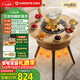 艾美特（AIRMATE）圍爐煮茶取暖器家用電暖氣一體小魔桌電烤爐電陶爐家用室內多功能烤火爐冬季電烤圍爐取暖 艾美特AIR13PRO橡木腿贈壺烤網(wǎng)