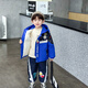 幽幽小熊奧特曼衣服男童加絨套裝2025新款寶寶加厚亮燈兒童秋冬款潮 反光條眼鏡奧特曼派克服套裝-藍色 130