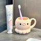 USERJOY高顏值可愛(ài)章魚(yú)陶瓷漱口杯家用衛生間洗漱杯子情侶刷牙杯兒童牙缸 章魚(yú)陶瓷漱口杯【粉色】