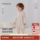 babylove嬰兒連體衣秋冬季斜襟拉鏈哈衣爬服男女寶寶休閑外出居家衣服 暖花灰 80cm