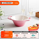 酷彩（Le Creuset）炻瓷盤(pán)創(chuàng  )意沙拉水果菜盤(pán)家用法式料理碗 17cm法式料理碗石英粉