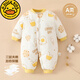 G.duck寶寶棉服秋冬款新生嬰兒衣服夾棉連體衣保暖棉衣男女加厚棉襖冬裝 牛奶面包 59cm