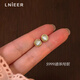 Lnieer999足銀貓眼石耳釘2025新款爆款小眾高級耳環(huán)養耳洞睡覺(jué)免摘耳飾 999足銀耳釘【金色】