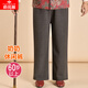俞兆林（YUZHAOLIN）中老年女褲洋氣老太太秋冬大碼奶奶保暖褲毛呢媽媽加絨褲70歲褲子 FNQ9IC7 咖啡色-加絨冬款 XL  推|薦80-105斤