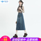 歐貝汐高腰牛仔半身裙女春夏季2026新款復古a字中長(cháng)款顯瘦包臀裙子潮 復古藍 S