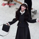 妃衣度（FYDOUL）冬季穿搭女套裝千金小香風(fēng)套裝女秋冬穿搭雙排扣外套半身裙兩件套 灰黑色套裝(送皮帶)  L 100-110斤