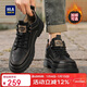 海瀾之家HLA新年禮物男秋冬工裝皮鞋男士中幫潮流休閑鞋男 F339 黑色 42