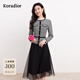 珂萊蒂爾秋季優(yōu)雅氣質(zhì)香風(fēng)修身針織連衣裙女 黑色 XL