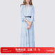 MeetMetro瑪依爾法式仙女連衣裙女2025秋新款高端氣質(zhì)純欲風(fēng)裙子禮服長(cháng)裙 淺藍【現貨】 L