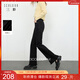 三彩2025冬季新款微喇小黑褲高腰毛邊喇叭褲牛仔長(cháng)褲顯瘦簡(jiǎn)約M