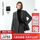 朗姿復古羊毛灰色高智氣質(zhì)通勤職業(yè)西服外套女2024冬季新款西裝 深灰色2 L