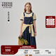 Teenie Weenie小熊白色連衣裙2025夏季新款減齡學(xué)院風(fēng)背帶裙中長(cháng)裙 藏青色 S